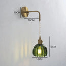 Axyaa Retro Flowers Glass Wall Lamp for Bedroom Study & Bedside, Nordic Modern Style