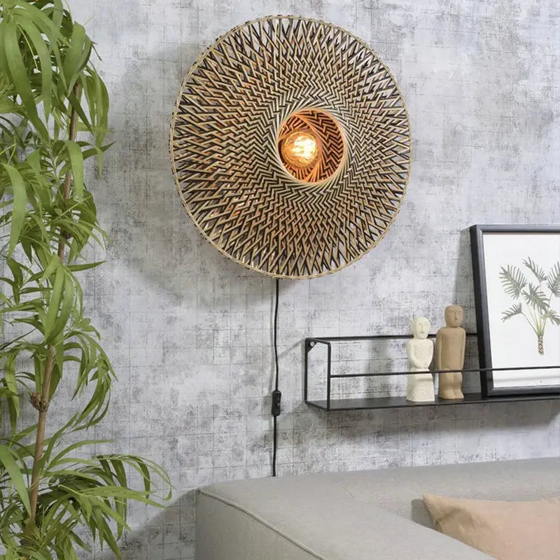 Axyaa Bamboo Zen Wall Lamp for Study Living Room Decor