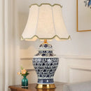 Axyaa Blue and White Porcelain Table Lamp for Modern Home Décor