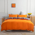 Axyaa Microfiber Duvet Cover Set Solid Color Comfortable Quilt Cover King Twin