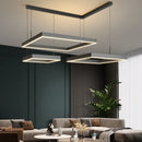 Axyaa Modern Square Ceiling Chandelier LED Pendant Lamp for Living and Dining Room