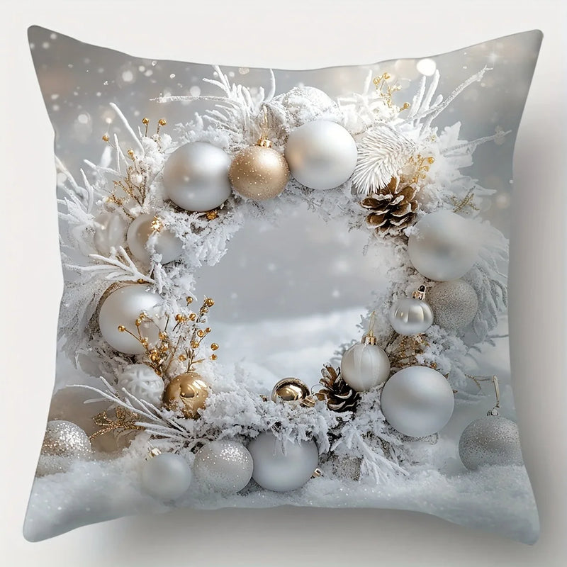 Axyaa Winter Christmas Tree Ball Pillowcase - Home Decor festive accent