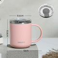 Axyaa Stainless Steel Double-Layer Water Cup with Lid for Home & Office