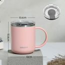 Axyaa Stainless Steel Double-Layer Water Cup with Lid for Home & Office