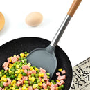 Axyaa Silicone Kitchen Utensils Set with Wooden Handles