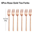 Axyaa Stainless Steel Coffee Fork Set, Mirror Gold Cutlery, Durable Fruit Forks