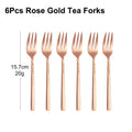 Axyaa Stainless Steel Coffee Tea Fruit Fork Set, 6/12Pcs Gold Sliverware Cake Ice Cream