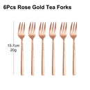 Axyaa Stainless Steel Coffee Tea Fruit Fork Set, 6/12Pcs Gold Sliverware Cake Ice Cream