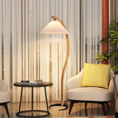 Axyaa Nordic Wood Walnut LED Floor Lamp for Cozy Home Lighting