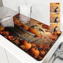 Axyaa Maple Leaf Absorbent Draining Mat - Quick Dry Kitchen & Bathroom Drain Pad