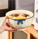 Axyaa 8-inch Ceramic Noodle Soup Bowl - Premium Large Instant Noodle Bowl