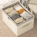 Axyaa Large Foldable Clothing Storage Box with Zipper Lid
