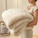 Axyaa Velvet Carved Winter Bed Blanket | Luxury Thick Plush Sofa Throw Blanket