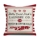 Axyaa Christmas Linen Cushion Cover - Decorative Printed Pillowcases for Bed and Sofa