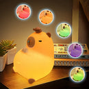 Axyaa Capybara Silicone Night Light - USB Rechargeable, Cute Cartoon Design, Bedside Lamp