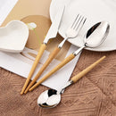 Axyaa Stainless Steel Wooden Handle Cutlery Set for Festive Dining