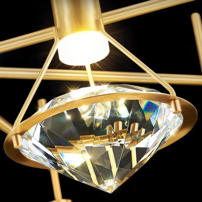 Axyaa Crystal Diamond Wall Lamp: Modern Luxury Lighting for Bedroom and Living Room