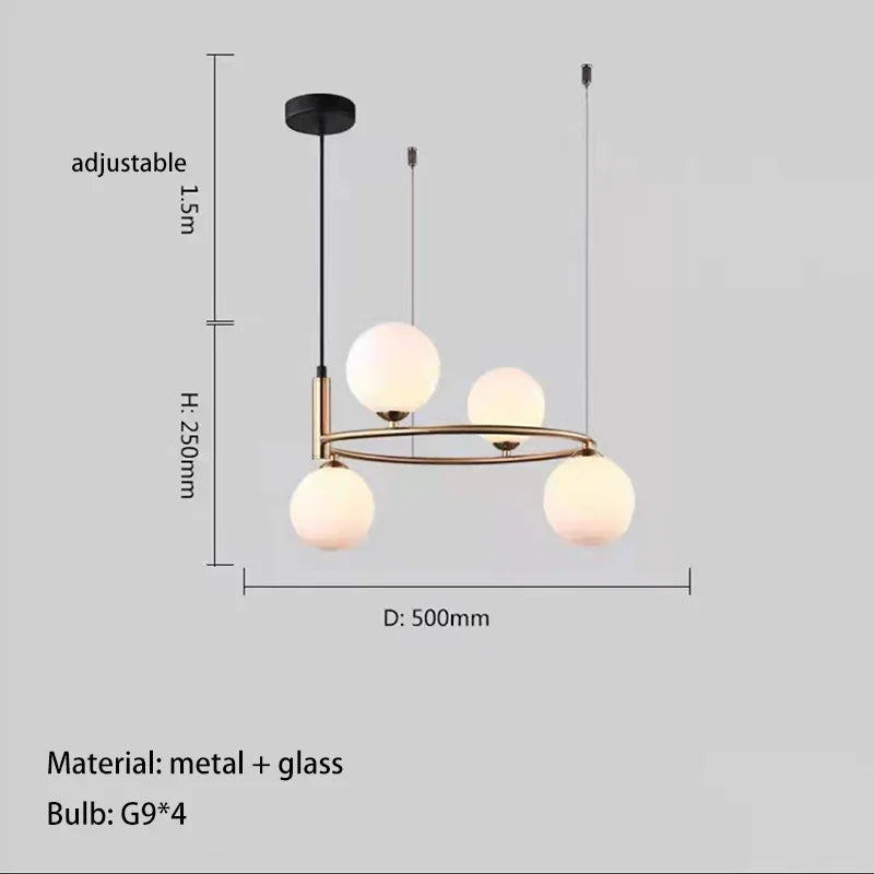 Axyaa Nordic Personality Pendant Light Molecular Dining Room Hanging Lamp
