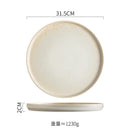 Axyaa Round Ceramic Steak & Dessert Plates Set - Vintage Restaurant Tableware