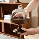 Axya Glass Cake Stand with Cover for Desserts and Dim Sum Display