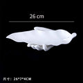 Axyaa Bergamot Leaves Plate: White Ceramic Creative Tableware for Molecular Cuisine
