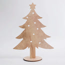 Axyaa Wooden Christmas Tree Ornaments Set, Bohemian Winter Decor, Rustic Home Decoration