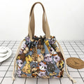 Axyaa Canvas Bento Box Handbag for On-the-Go Meals and Snacks