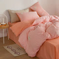 Axyaa Plaid Queen Size Duvet Cover Set with Sheets - High Quality Skin Friendly Bedding