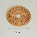 Axyaa Rattan Coaster Set: Handmade Round Insulation Mats for Tea, Coffee Cups