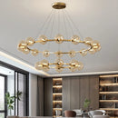 Axyaa Glass Chandeliers: Luxury LED Pendant Lights for Home Decor