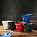 Axyaa Abstract Face Couple Ceramic Coffee Cup and Saucer Set