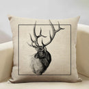Elk Animal Cushion Cover Sofa Decor Pillow Case Linen Home Decor Axyaa