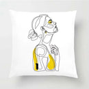 Nordic Line Drawing Cushion Cover for Home Decor by Axyaa
