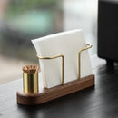 Axyaa Black Walnut Tissue Holder: Minimalist Dining Table Storage Rack