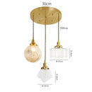 Axyaa Clear Glass LED Pendant Light, Copper Nordic Hanging Lamp for Home Decor