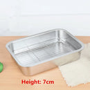 Axya Stainless Steel BBQ Plate Pallet with Grid Mesh - Restaurant Dinner Set