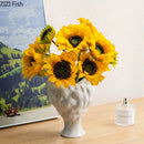 Axyaa Ceramic Vase: Aesthetic Irregular Shape Floral Desk Decoration