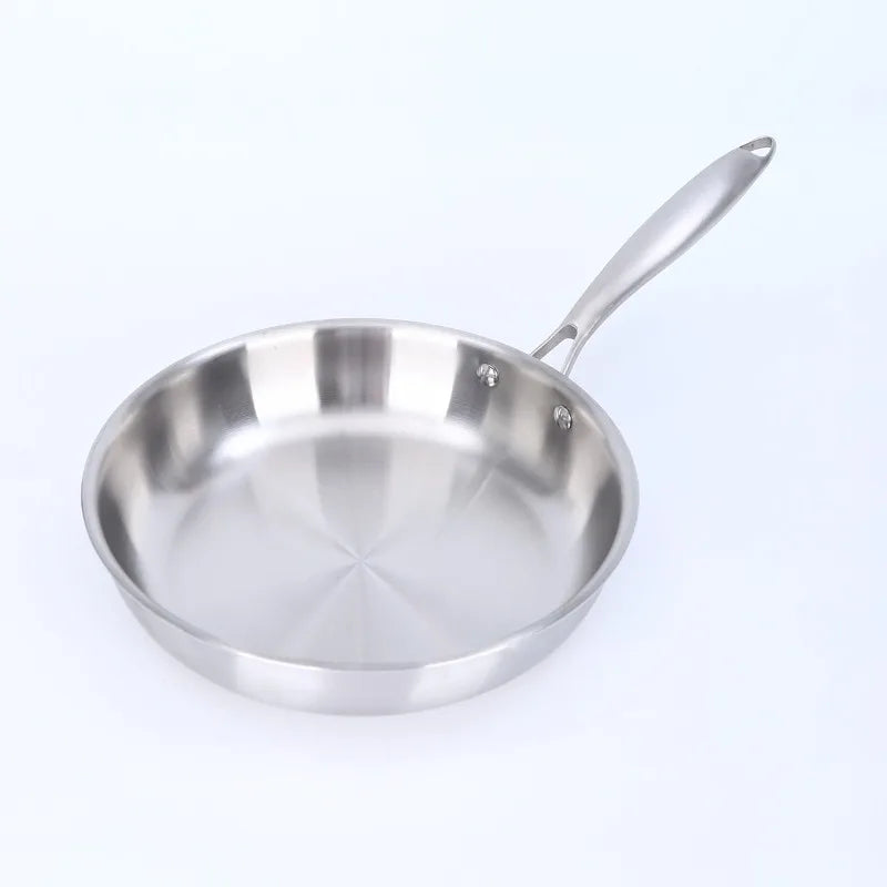 Axyaa Stainless Steel Non-Stick Frying Pan, Thick Flat Bottom Omelet Pan