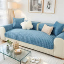 Axyaa Flannel Sofa Cover Slipcover 1/2/3 Seat Non-Slip Pet Solid Color Thicken Armrest Towel