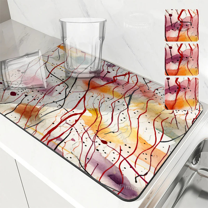 Axyaa Diatom Mud Kitchen Drain Pads: Absorbent Tableware Mat for Coffee Machine & Bowls