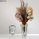 Axyaa Transparent Glass Vase: Thickened Hydroponic Artistic Flower Vessel Home Décor Craft