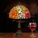 Axyaa Tiffany Rose Stained Glass Table Lamp LED Light Fixtures