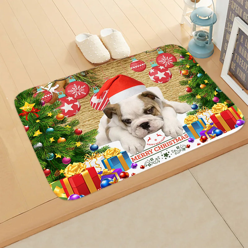 Axyaa Christmas Animal Print Door Mat - Non-Slip Home Decoration