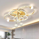 Axyaa Gold Black White Starry Sky LED Chandelier for Bedroom & Restaurant