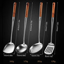 Axyaa Stainless Steel Wood Handle Kitchen Utensils Set