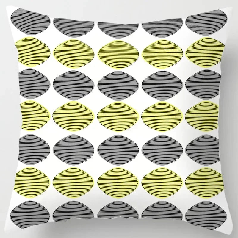 Colorful Blocks Geometric Abstract Pattern Cushion Cover by Axyaa