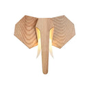 Axyaa Wooden Animal Head Wall Light, Modern Nordic Bull Elephant Lamp for Home Decor