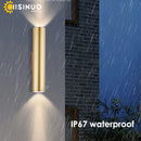 Axyaa Gold Stainless Steel Outdoor LED Wall Lamp IP67 Waterproof Sconce