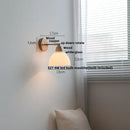 Axyaa Wood Canopy LED Wall Lights Amber Glass Sconce Nordic Modern Bedside Lamp