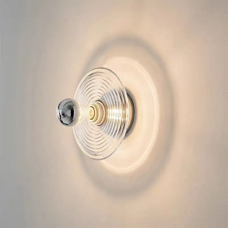 Axyaa Clear Blue Orange Glass Wall Sconce for Living Room